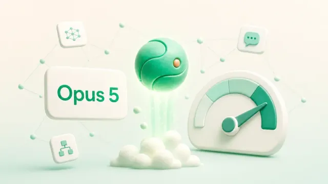 Ilustración 3D del lanzamiento de Claude Opus 5 de Anthropic en 2026: novedades, precios y escalera de esfuerzo