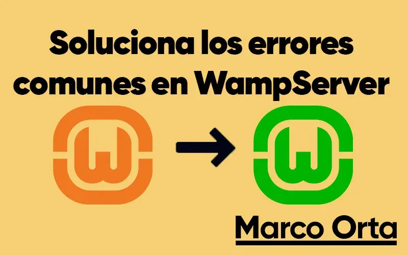 Icono de WampServer en la bandeja del sistema en color naranja indicando un servicio caído
