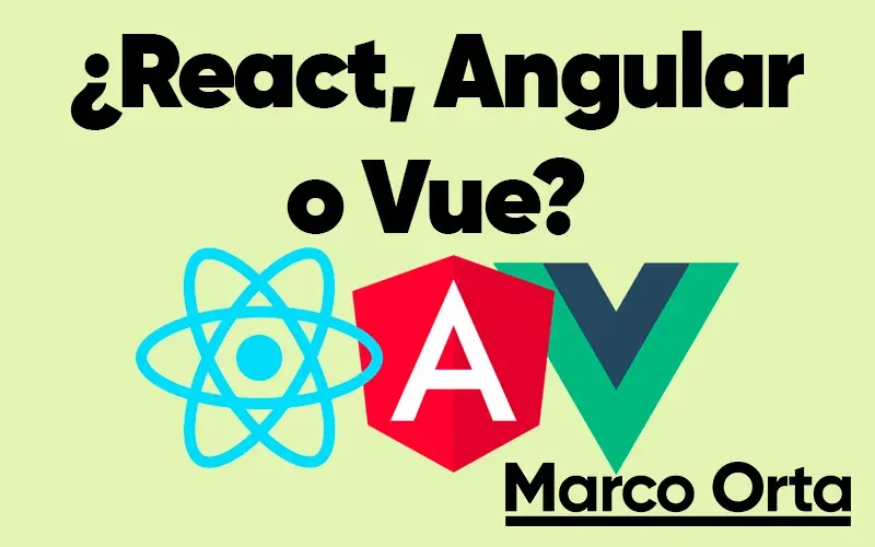 Logos de React, Vue y Angular alineados sobre un fondo oscuro