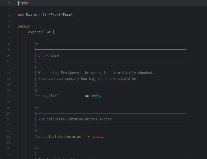 Ejemplo de Código de Config